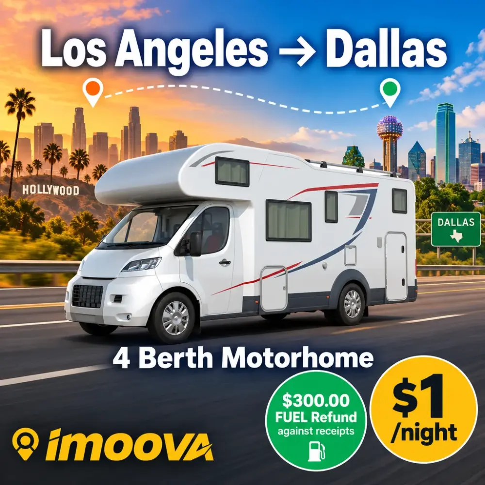 4 Berth Motorhome relocation from Los Angeles to Dallas