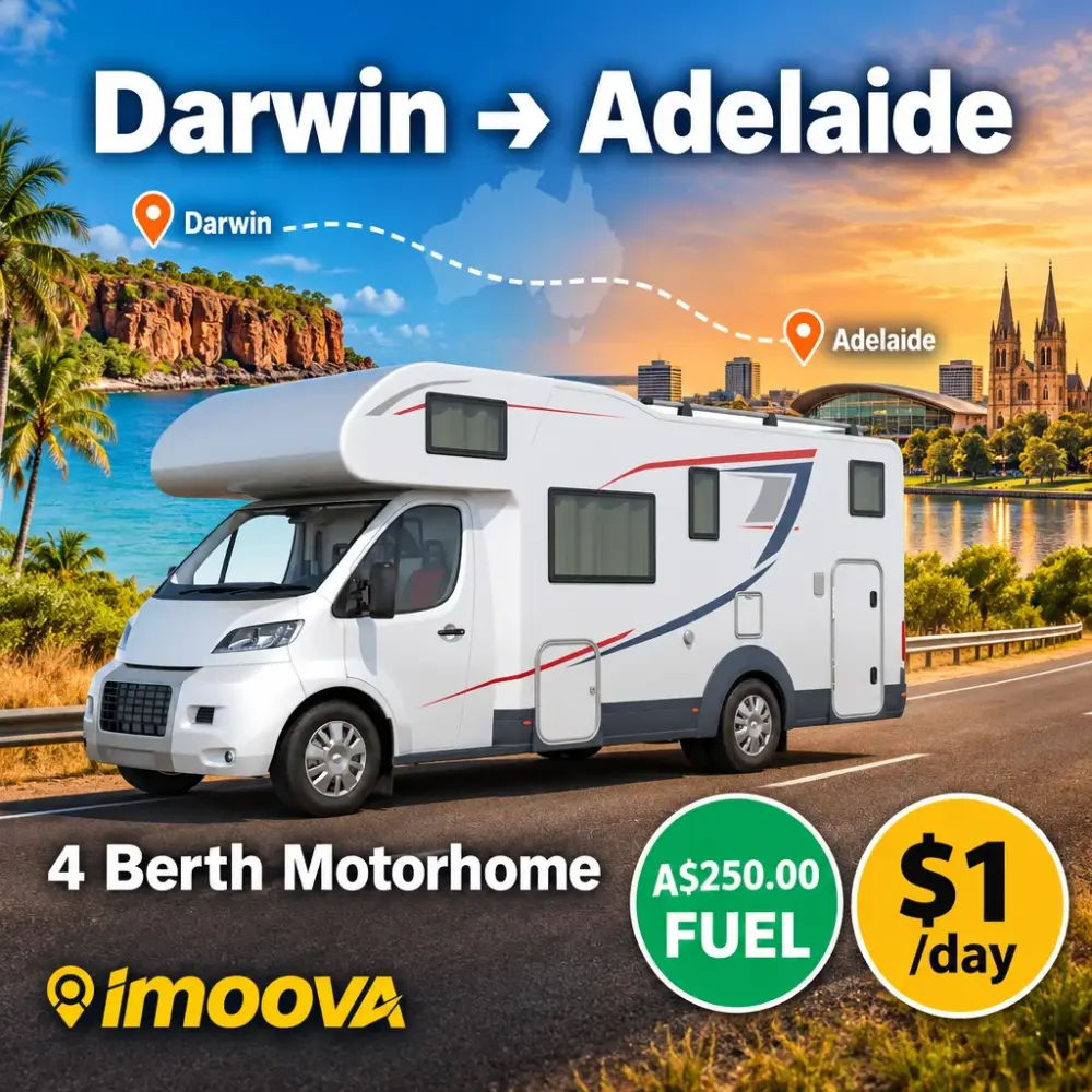 4 Berth Motorhome relocation from Darwin to Adelaide