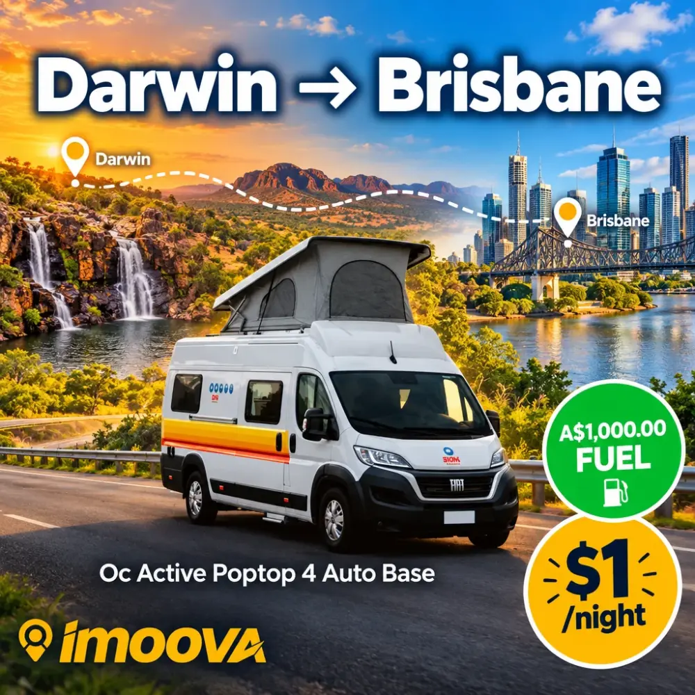 Trasloco di Oc Active Poptop 4 Auto Base da Darwin a Brisbane