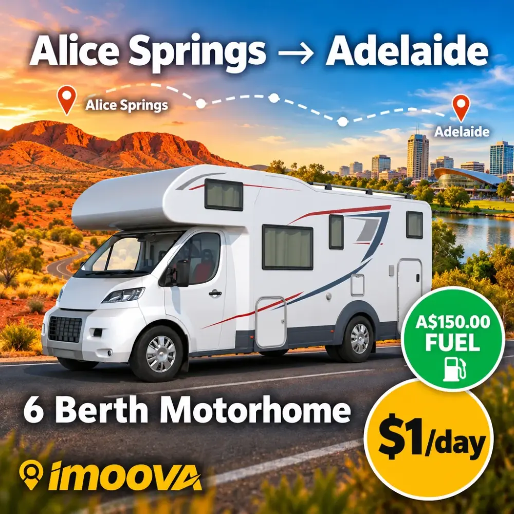 Trasloco di 6 Berth Motorhome da Alice Springs a Adelaide
