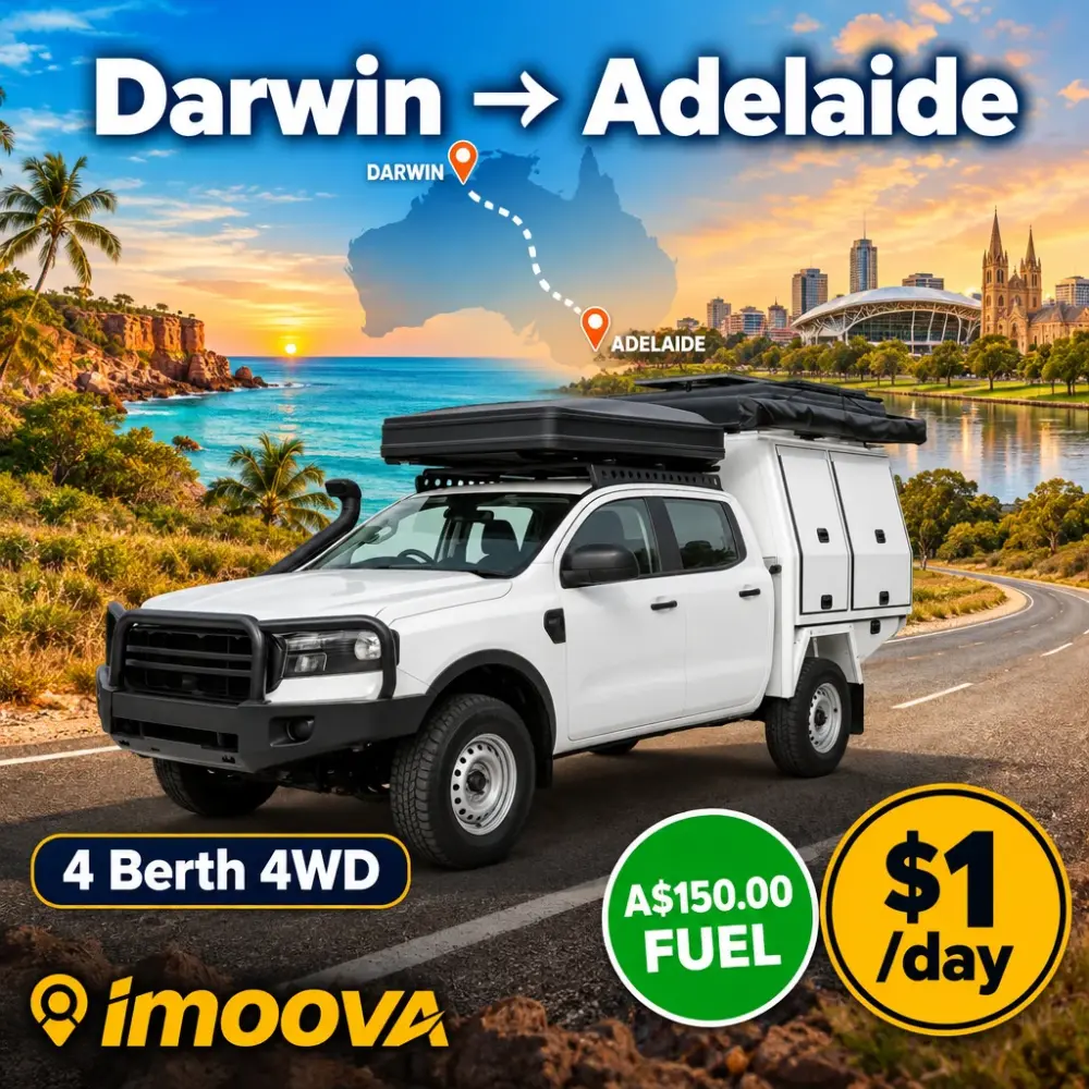 4 Berth 4WD 从 Darwin 到 Adelaide 的搬迁