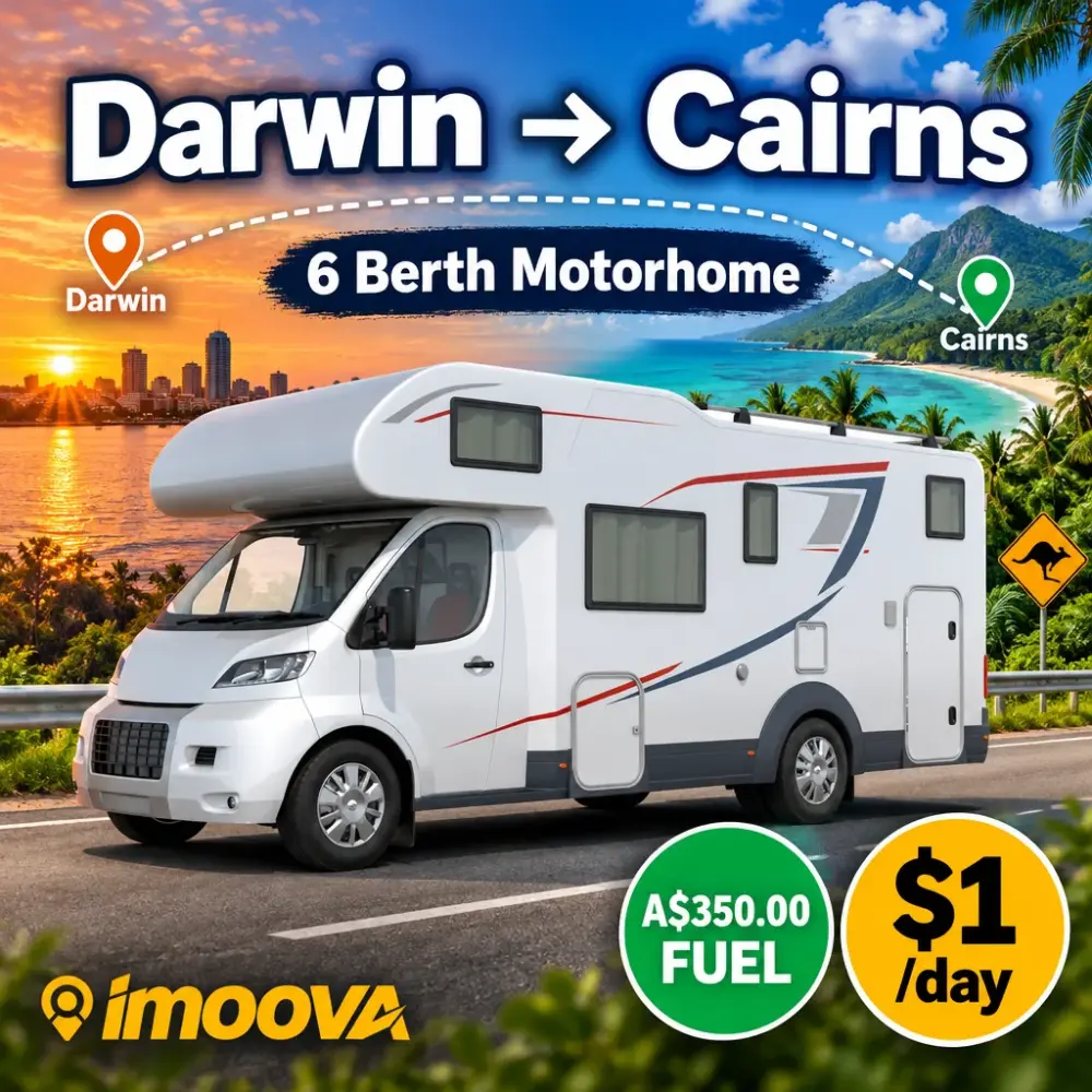 6 Berth Motorhome 从 Darwin 到 Cairns 的搬迁