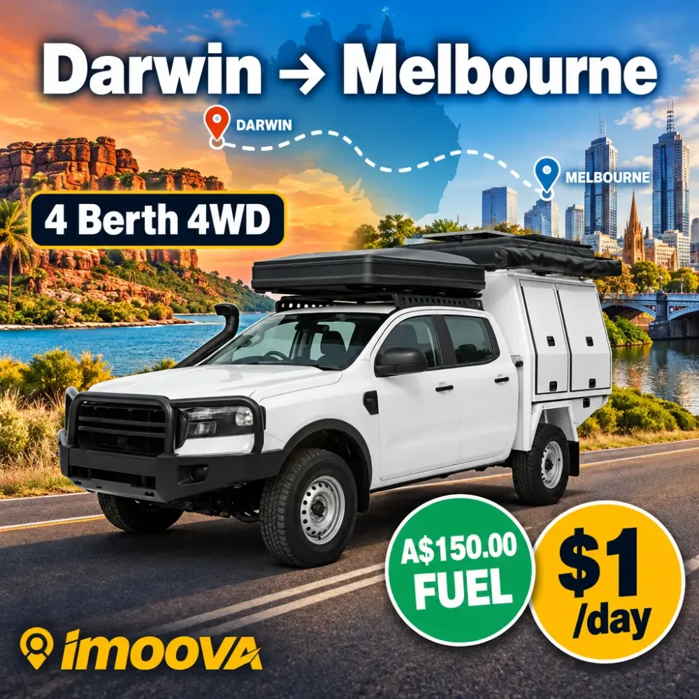 4 Berth 4WD 从 Darwin 到 Melbourne 的搬迁