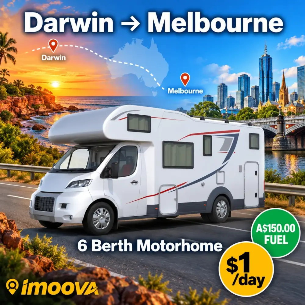 6 Berth Motorhome 从 Darwin 到 Melbourne 的搬迁