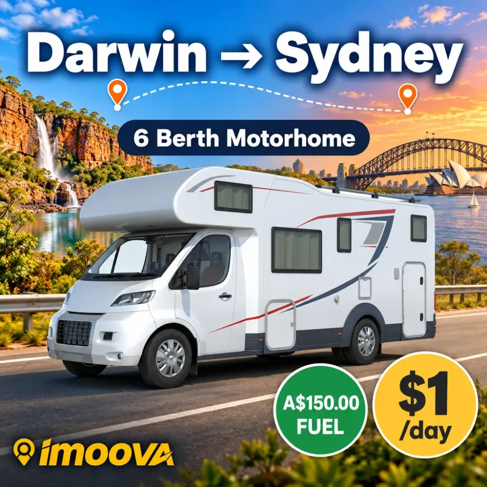6 Berth Motorhome 从 Darwin 到 Sydney 的搬迁
