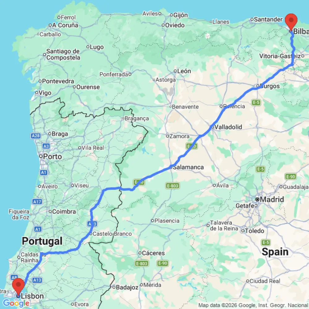 Reubicación de Eu Comfort Compact 2 Auto Select de Bilbao a Lisbon
