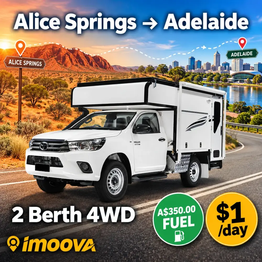 2 Berth 4WD の Alice Springs から Adelaide への移動
