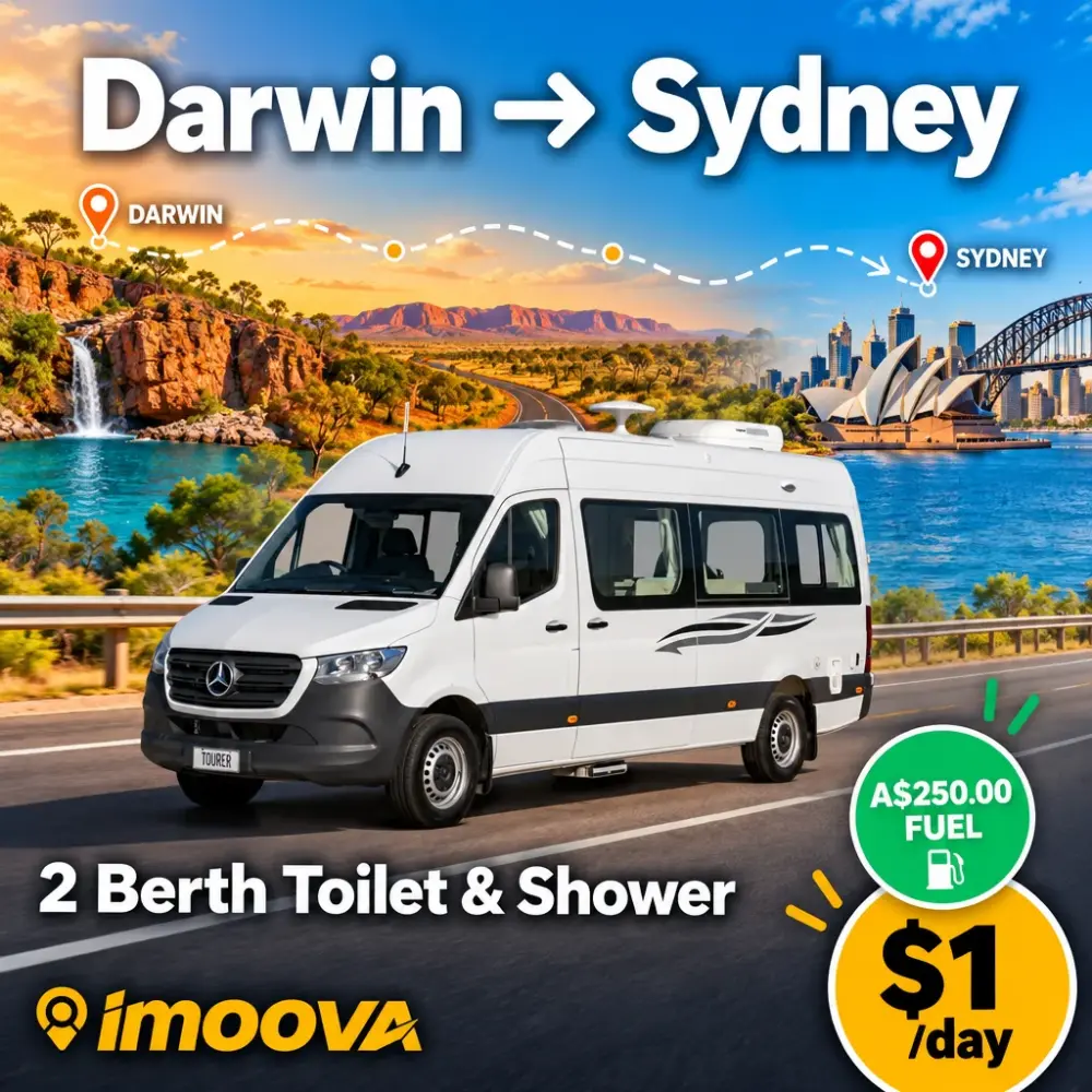 2 Berth Toilet & Shower の Darwin から Sydney への移動