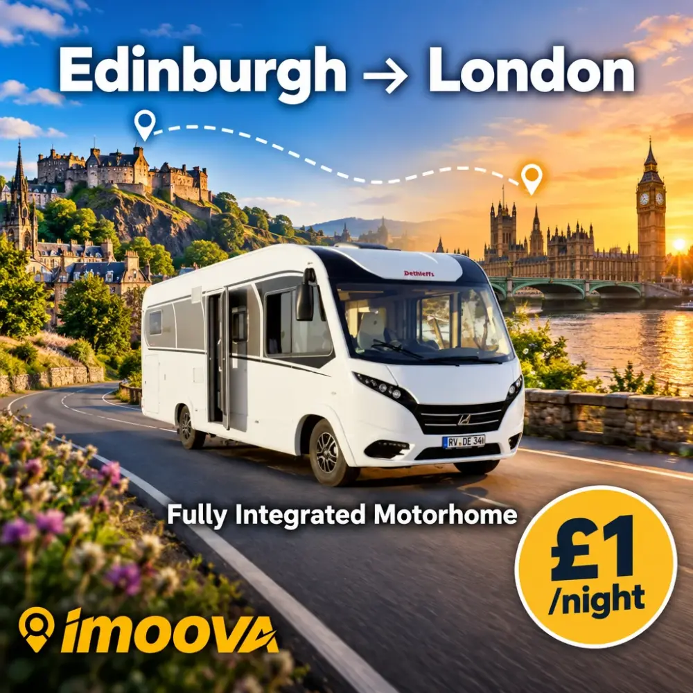Reubicación de Fully Integrated Motorhome de Edinburgh a London