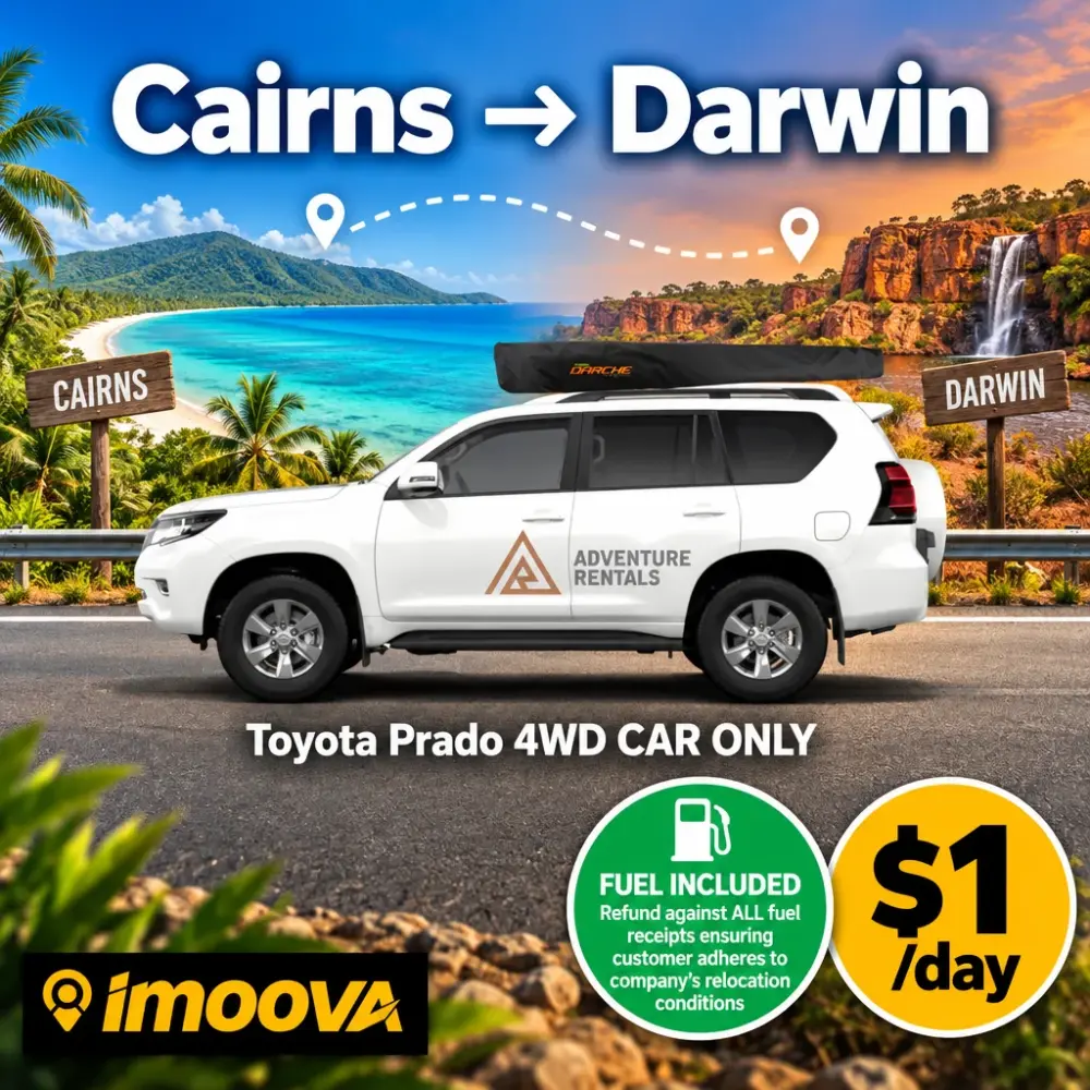 Toyota Prado 4WD CAR ONLY relocation from Cairns to Darwin