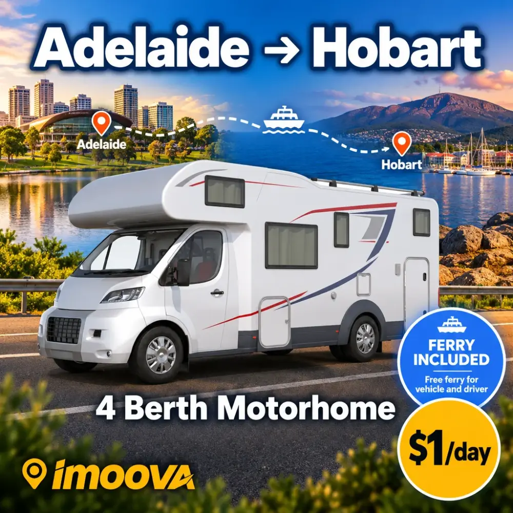 4 Berth Motorhome Umzug von Adelaide nach Hobart